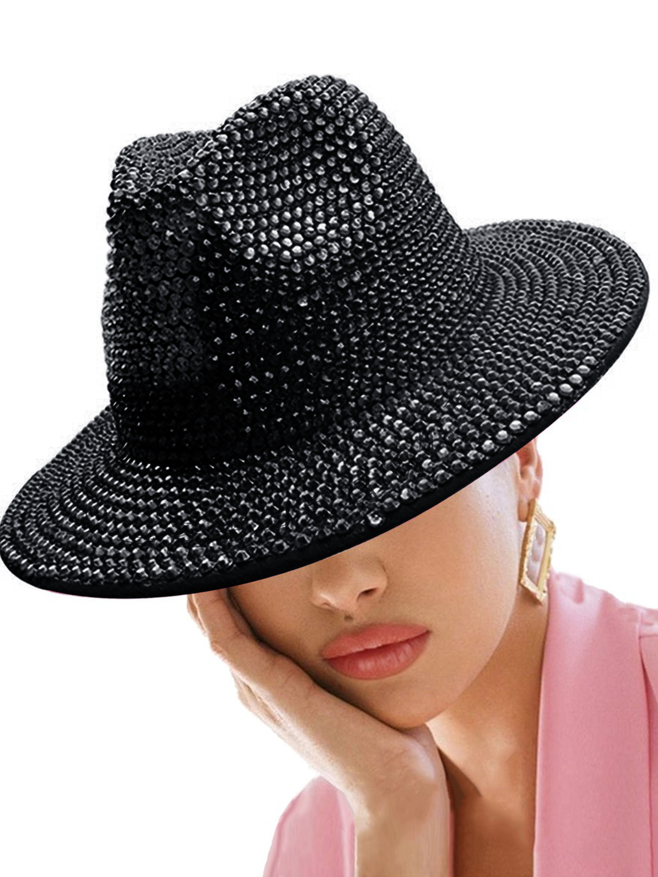 Women's Elegant Simple Style Solid Color Wide Eaves Fedora Hat display picture 6