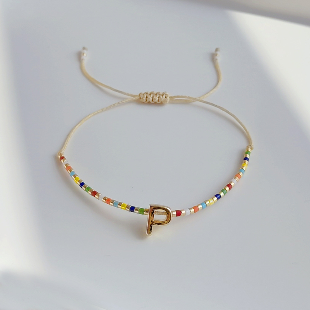 5g Weight Bracelets Classification 1 Piece Quantity Daily Occasion Seed Bead Material Letter Pattern Women'S Gender Knitting Design Fashion Style Fashion Letter Seed Bead Knitting Women's Bracelets 18