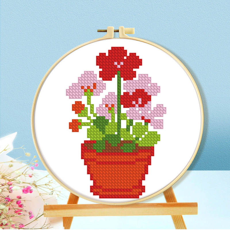 Mona Lisa Real Niños Pequenas de bordado cruzado Gato con flores dibujos animados minimalistas principiantes rompecabezas hechos a mano image 3