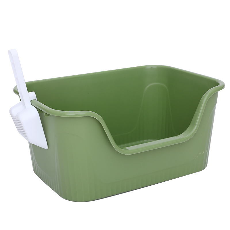 Caja de arena para gatos para mascotas gatito inodoro completamente abierto almohadilla antisalpicaduras caja de arena para gatos gato Tamaño pequeño Artículos de limpieza para ir al baño