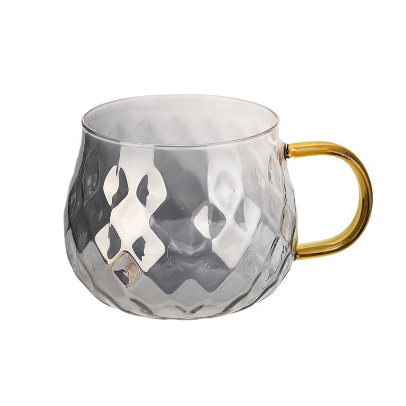 hermosa taza de vidrio de diamante casera de alto valor de agua, taza de desayuno, taza de leche, taza de menú, sensación de alto nivel