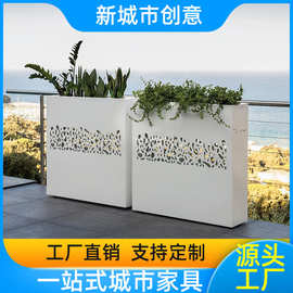 简约花箱室内外花盆花钵办公室创意花槽酒店商场庭院铁艺花箱厂家
