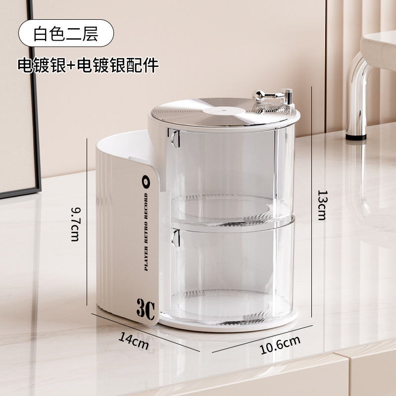 La Caja de almacenamiento de polvo gira a prueba de polvo, la Mesa de belleza, los huevos, el colchón de aire, la cómoda, el cepillo de maquillaje de lápiz labial de varias capas y el estante de objetos.