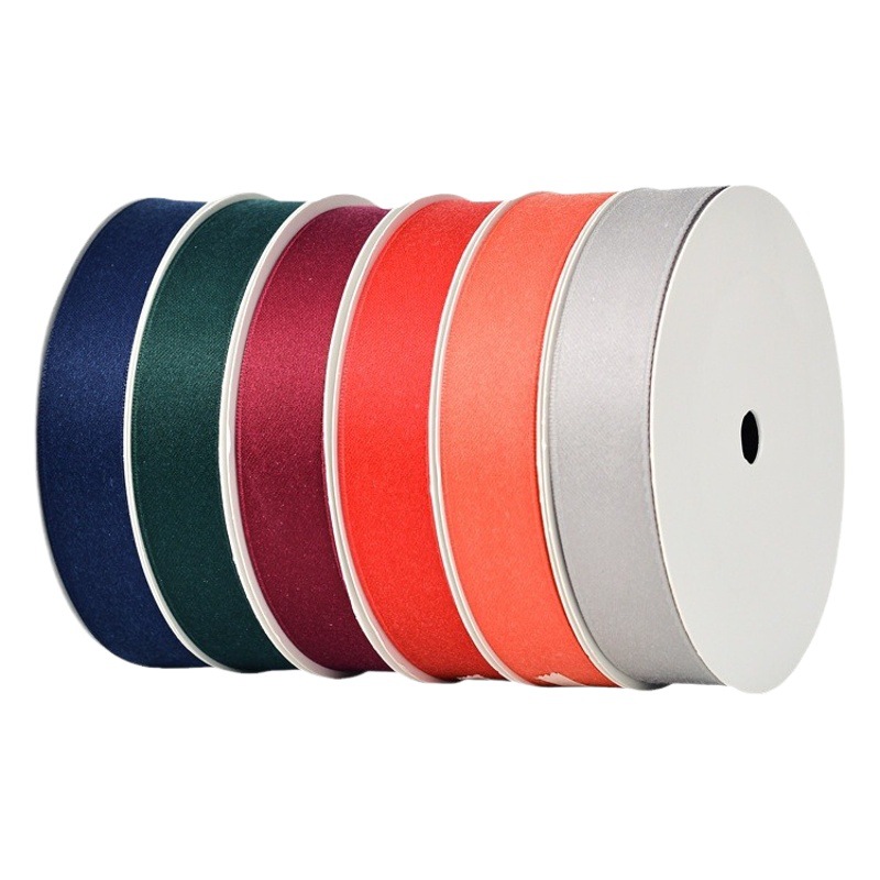 Cinta mate de doble cara cinta de algodón de poliéster 2,5 cm de ancho material de arco regalo embalaje hecho a mano cinta de algodón de poliéster engrosada