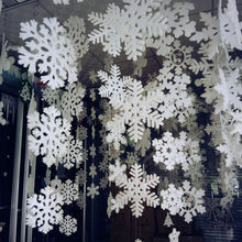 雪花道具圣诞节装饰雪花片串立体挂件舞蹈场景店面圣诞树装饰用品