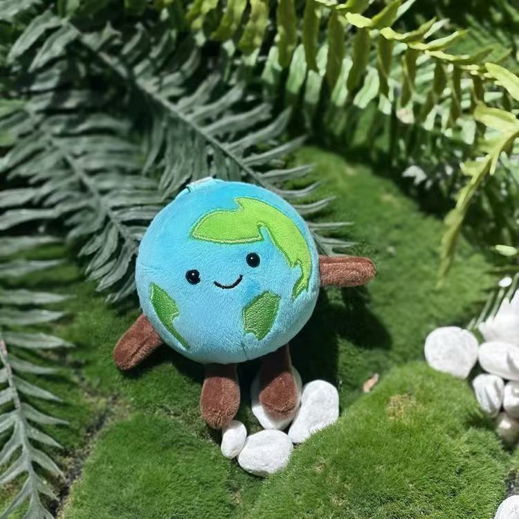 Mini Earth Pendant Doll Bag Charm Cute Plush Toy Keychain Gift Super Fresh Doll