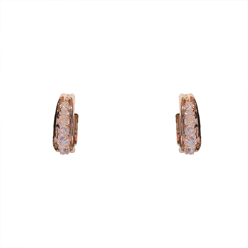 Fashion Geometric Copper Inlaid Zircon Earrings Wholesale display picture 5