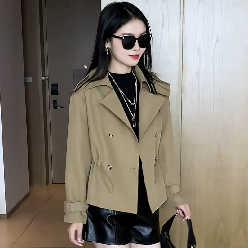 Куртка, модная облегающая ранец, термобелье, trench coat, западный стиль, коллекция 2023 года, осень, для подростков