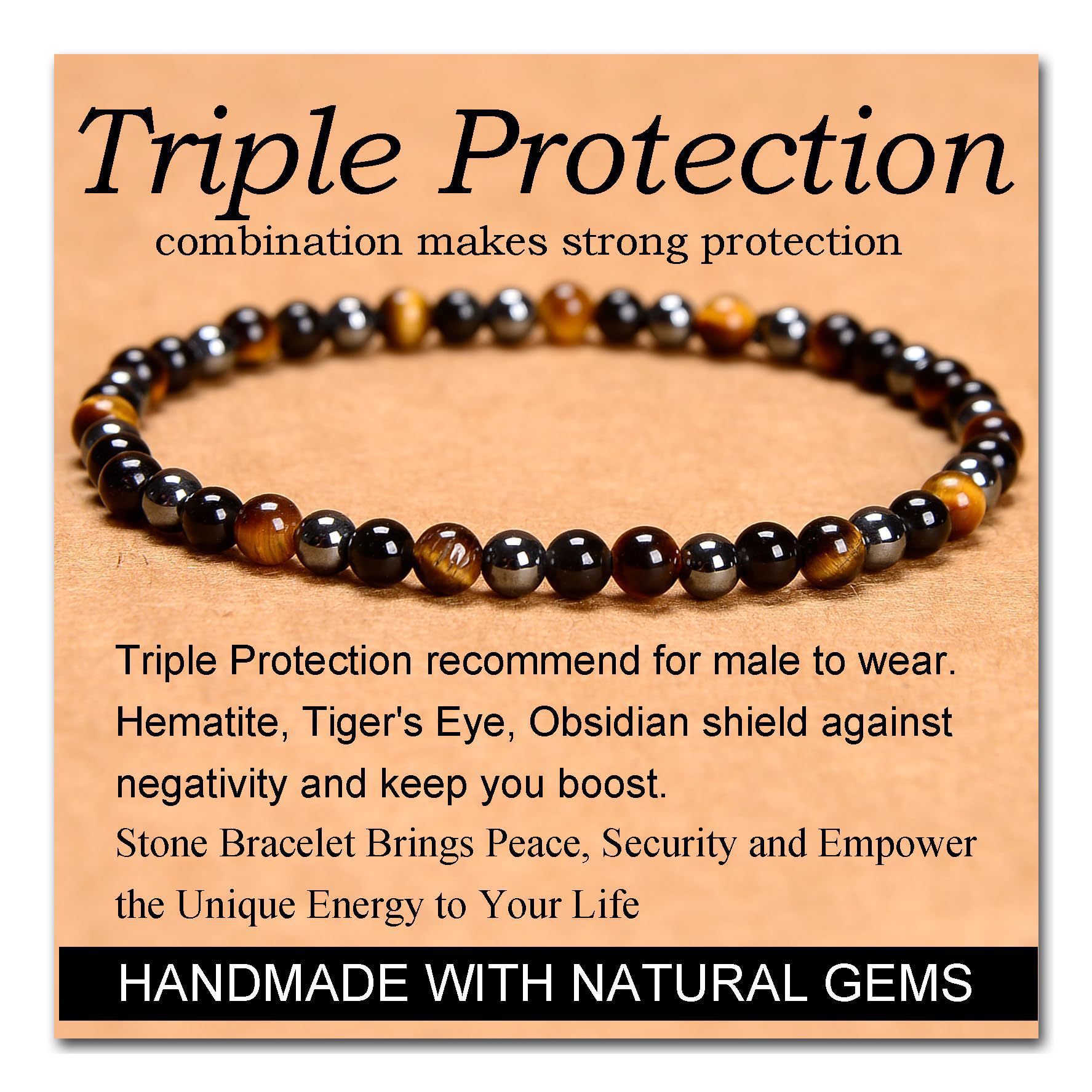 흑요석 타이거 아이 스톤 자석 팔찌