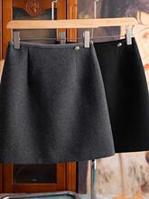 大码2025胖MM秋新款显瘦短裙毛呢包臀裙时尚高腰内衬半身裙潮