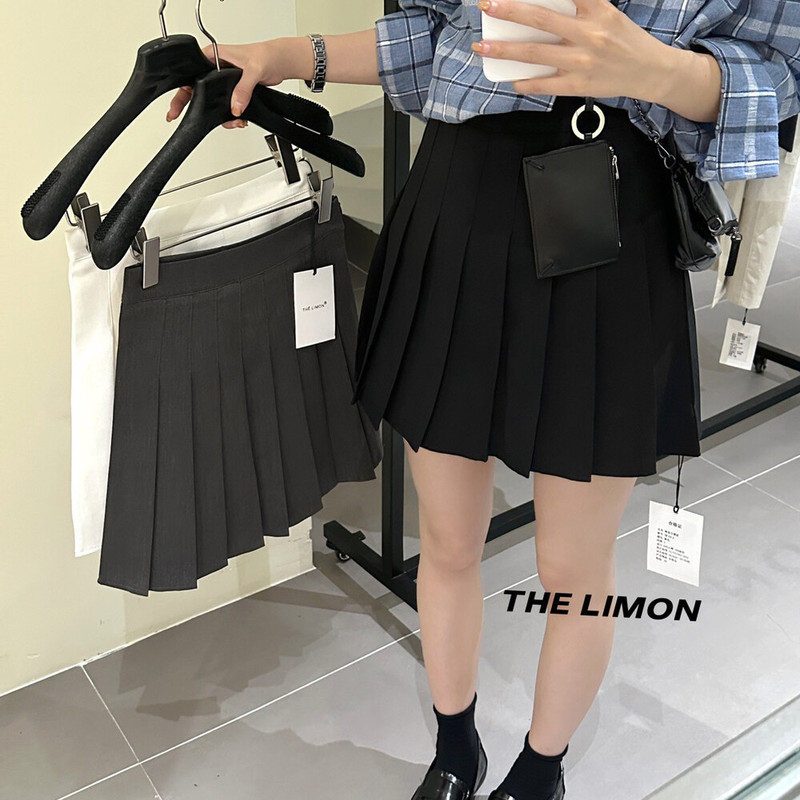 thelimon柠檬绿茶学院风显瘦减龄百褶半身裙女2025秋季小个子短裙|undefined