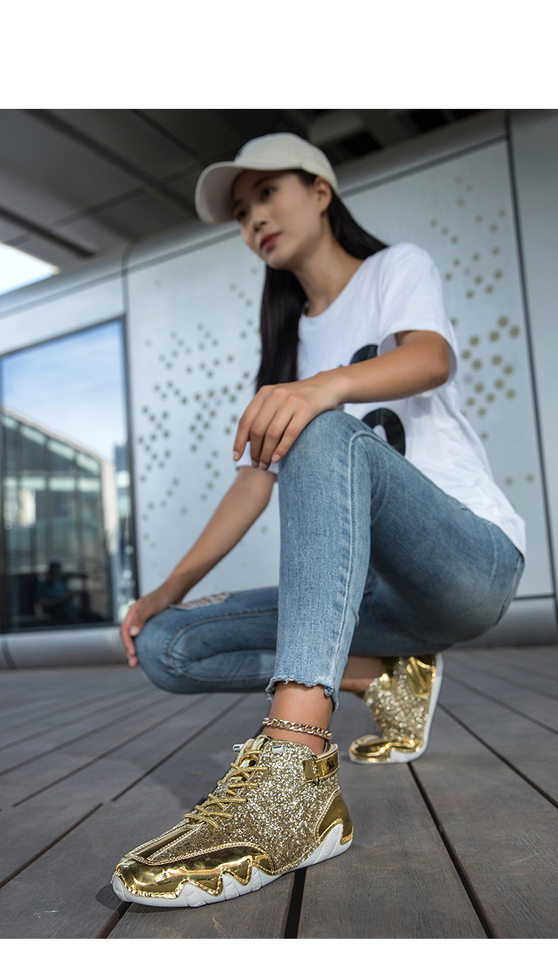 Bốt Martin cổ cao cá tính, bốt cổ ngắn unisex phong cách casual — S8008 Bạc, S8008 bạch kim, S8008 đen bóng chi tiết 9
