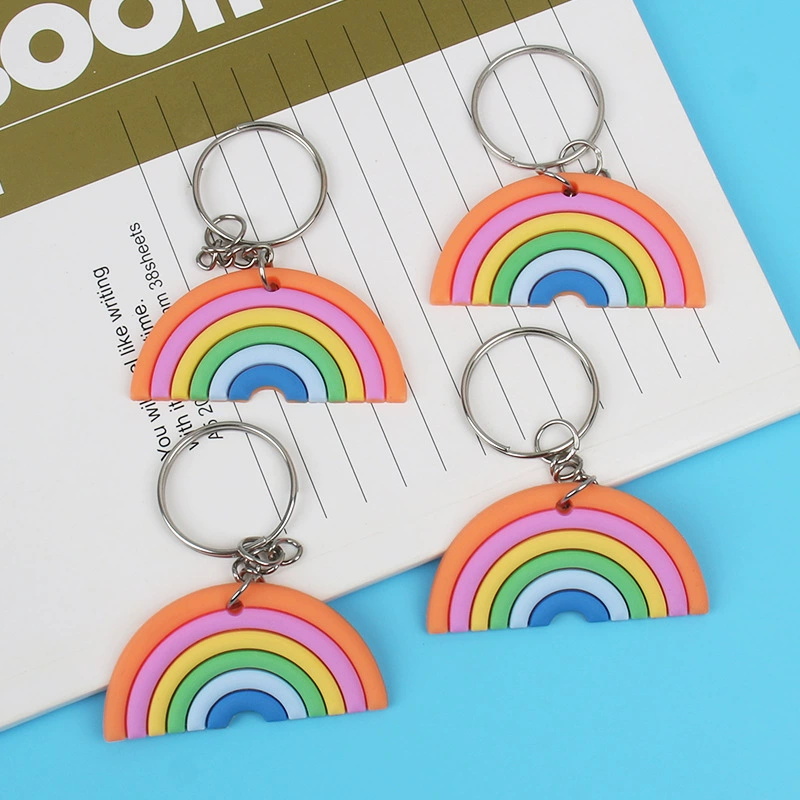 (Cross-border trading), brand rainbow keychain PVC, Birthday gift, (Physicals)