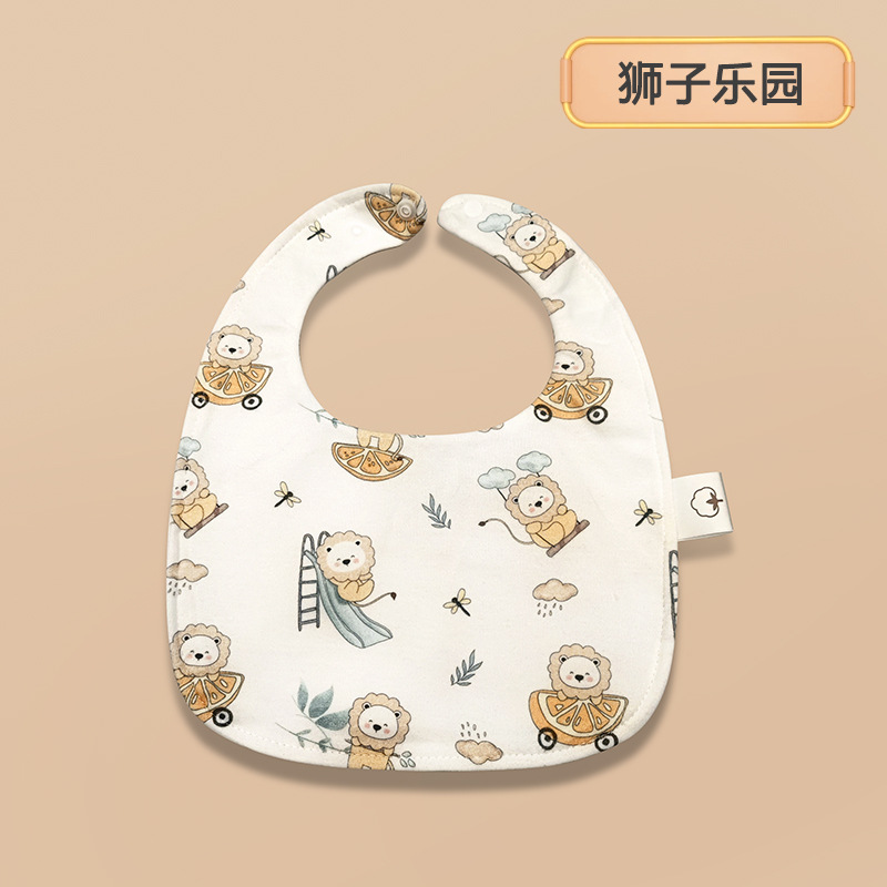 Baby transfronterizo toalla de saliva de algodón en forma de U, bufón impermeable para recién nacidos, bufón de leche anti-vomitación para niños y niñas