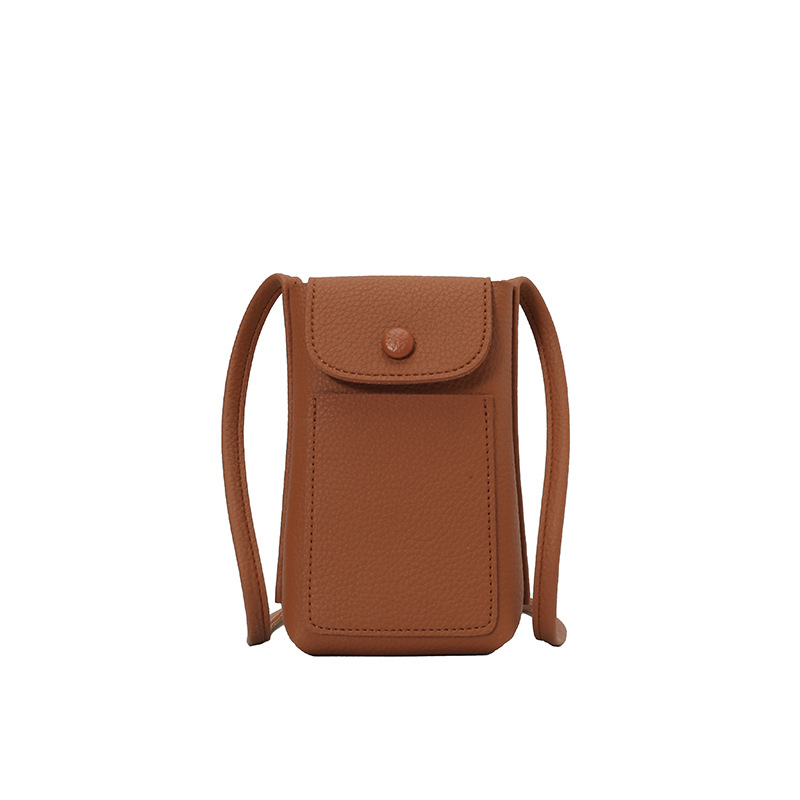 2025 nuevo estilo de alta gama todo-fósforo mini bolso para teléfono móvil moda femenina color sólido simple bolso de mensajero de un solo hombro casual