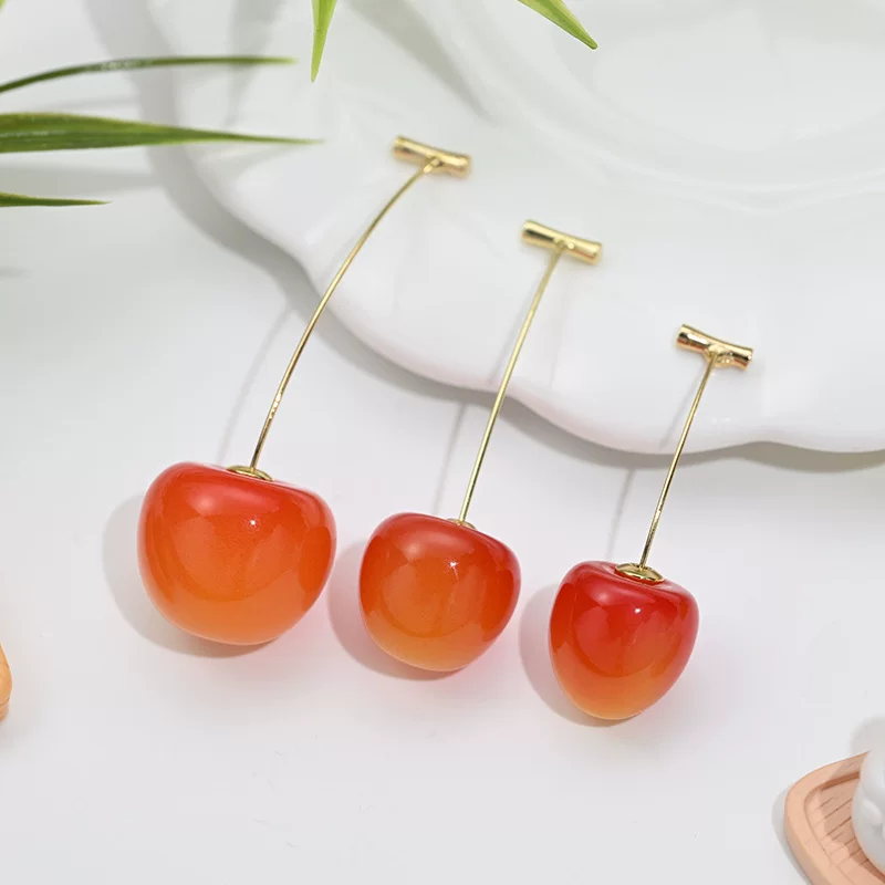 Creative cute three dimensional long white earrings