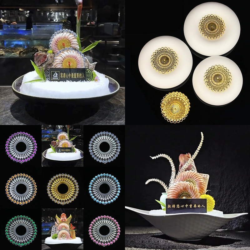 ✅ Декоративная форма для сашими в виде круглого кольца из редиса, металлические украшения для морепродуктов, декоративные элементы для рулета из редиса