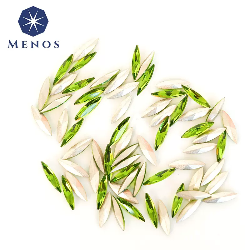 源头厂家K9尖底马眼长形美甲钻石水晶多切面闪烁异形钻配件批爆闪