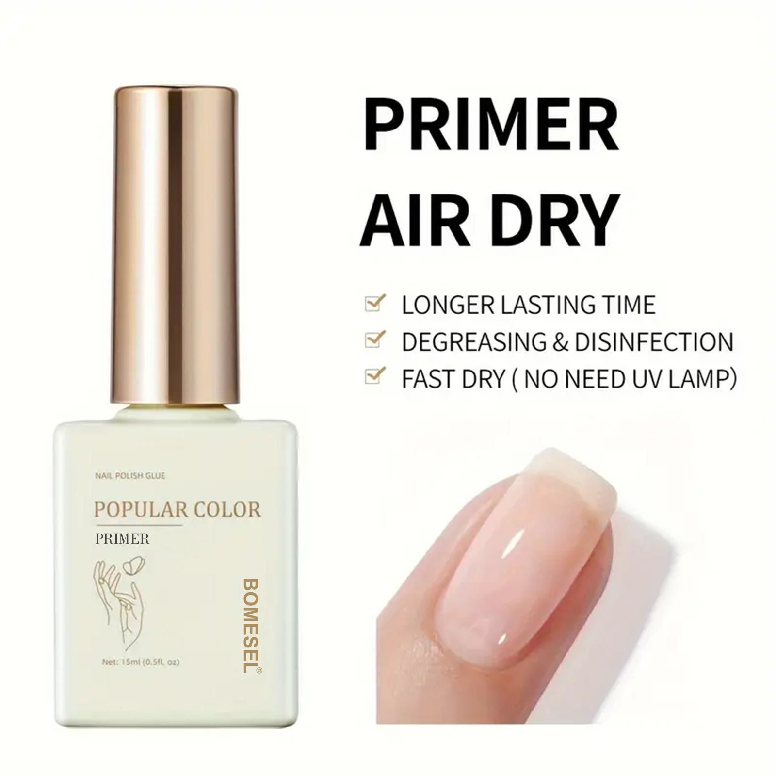 15ml tienda de uñas especial capa de sellado de pegamento de base reforzada esmerilado pegamento de vinilo endurecido fábrica de pegamento funcional al por mayor