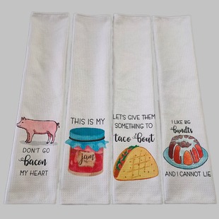 Fun Printed Kitchen Towel 1 Pack Dish Towel White Hand Towel Printed Novelty Gift Pineapple Plaid Towel