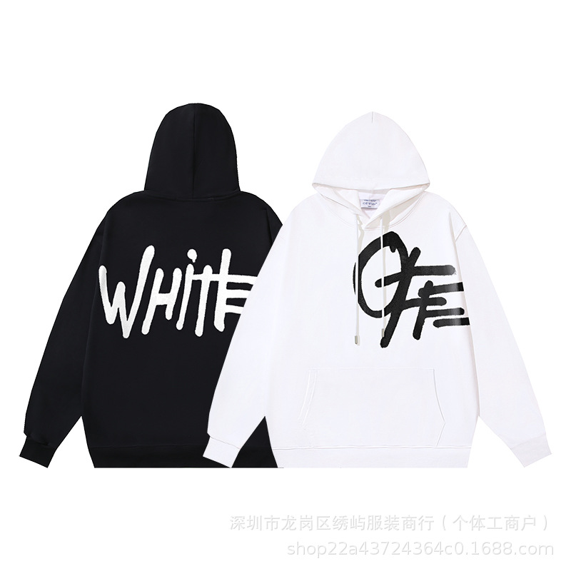 European and American trendy brand spring-summer new OW letter arrow series pattern pullover sweatshirt for men and women, available for wholesale and individual purchase