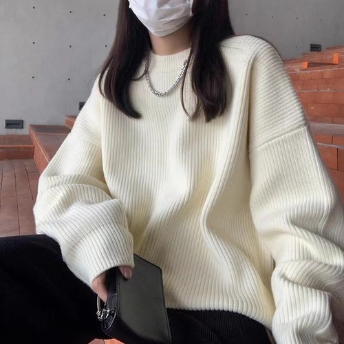 Lazy trend cool women's autumn winter loose turtleneck long sleeve knit top base chic college style Korean style