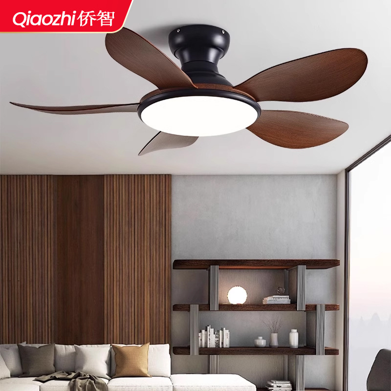 Lámpara de madera de imitación mesa de comedor nórdica sala de estar moderna minimalista sala de estar lámpara de dormitorio principal ventilador de techo lámpara