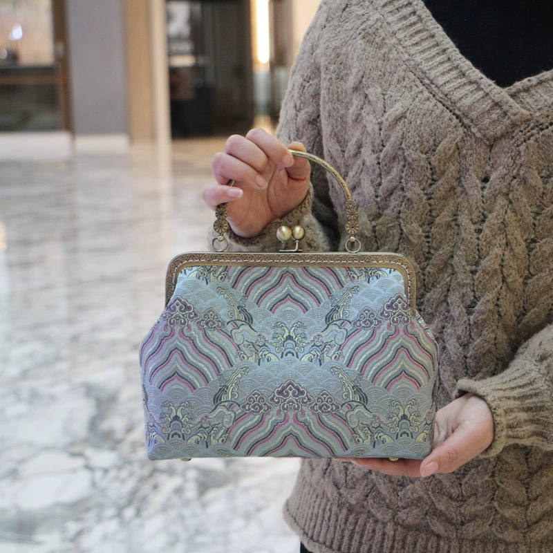 Незаконченный пакет материалов «сделай сам» от Weng Kai — квадратная золотая сумка из парчовой ткани длиной 20 см, разнообразие сумок