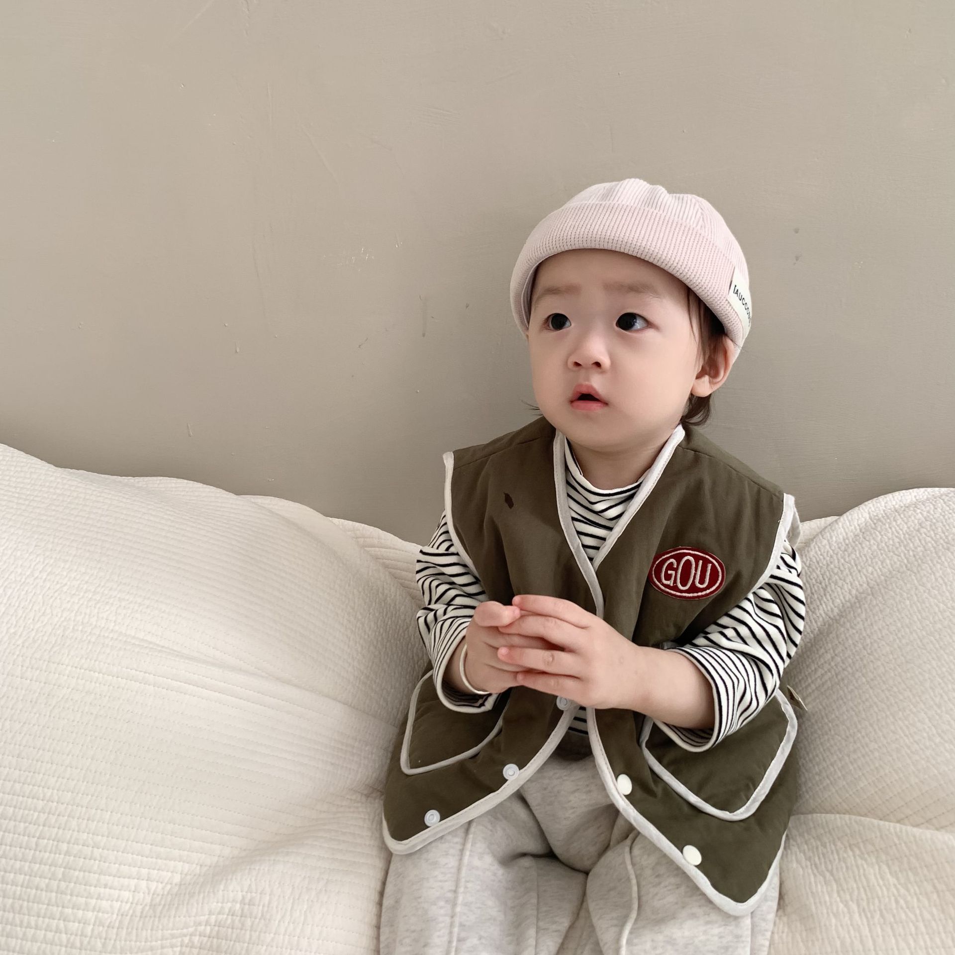 Niños y Niñas ropa de abrigo chaleco bebé Outwear 2023 Otoño e Invierno estilo coreano ropa de bebé Chaleco de algodón