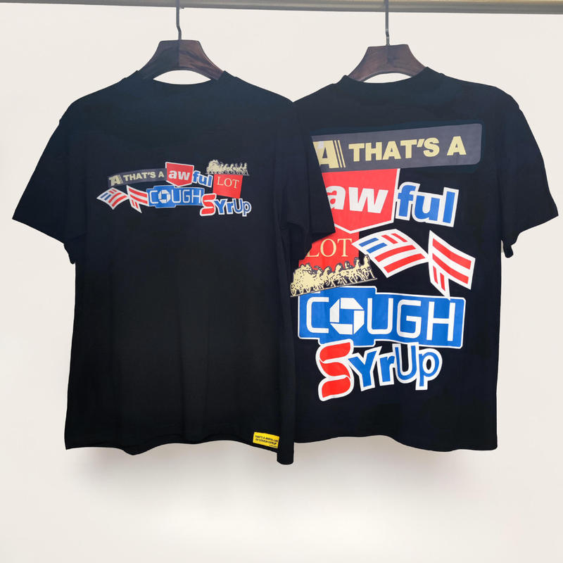 国境を越えた高品質THAT'S A AWFUL LOT OF COUGH SYRUP咳止めシロップ純綿Tシャツ|undefined
