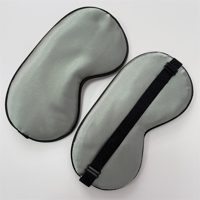 Máscara de ojo de seda para dormir de doble cara de seda artificial Máscara de ojo de sombreado de seda de mora color sólido máscara de ojo de satén en stock al por mayor