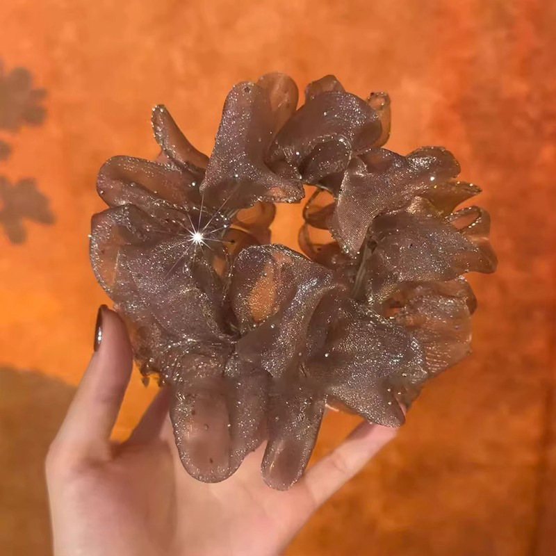 Brotes de flores negras de alta calidad, anillo de cabello de estrellas, banda de goma de alta elasticidad, bolas de cabeza, anillo de cabello de intestino grueso, cuerda de cabello para mujeres