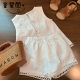 Children's star round girls' suit Western style online celebrity summer new children's summer hollow lace vest shorts two-piece suit