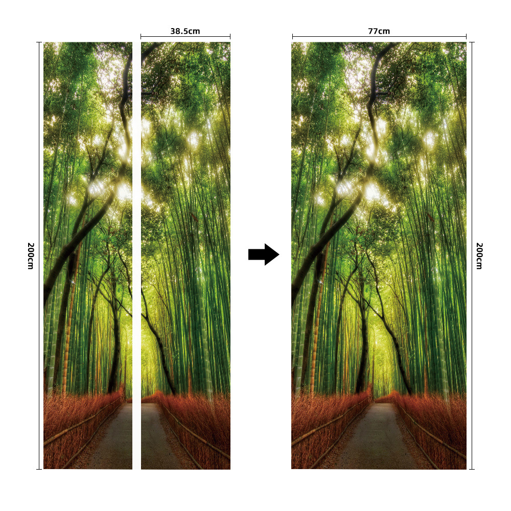 Pegatinas para puertas 3D respetuosas con el medio ambiente, autoadhesivos, fabricantes de origen al por mayor, patrones populares transfronterizos de alta definición, adhesivos para puertas impermeables, a prueba de aceite y antiincrustantes