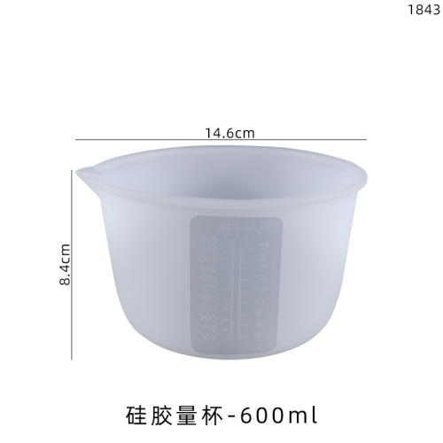 Poppy diy crystal glue resin mold 600ml ml graduated silicone measuring cup baking cup