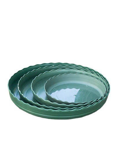 Bandeja de Cuenca de galón de fábrica redonda de encaje verde engrosada multi-especificación bandeja de Cuenca de galón de plástico al por mayor image 7