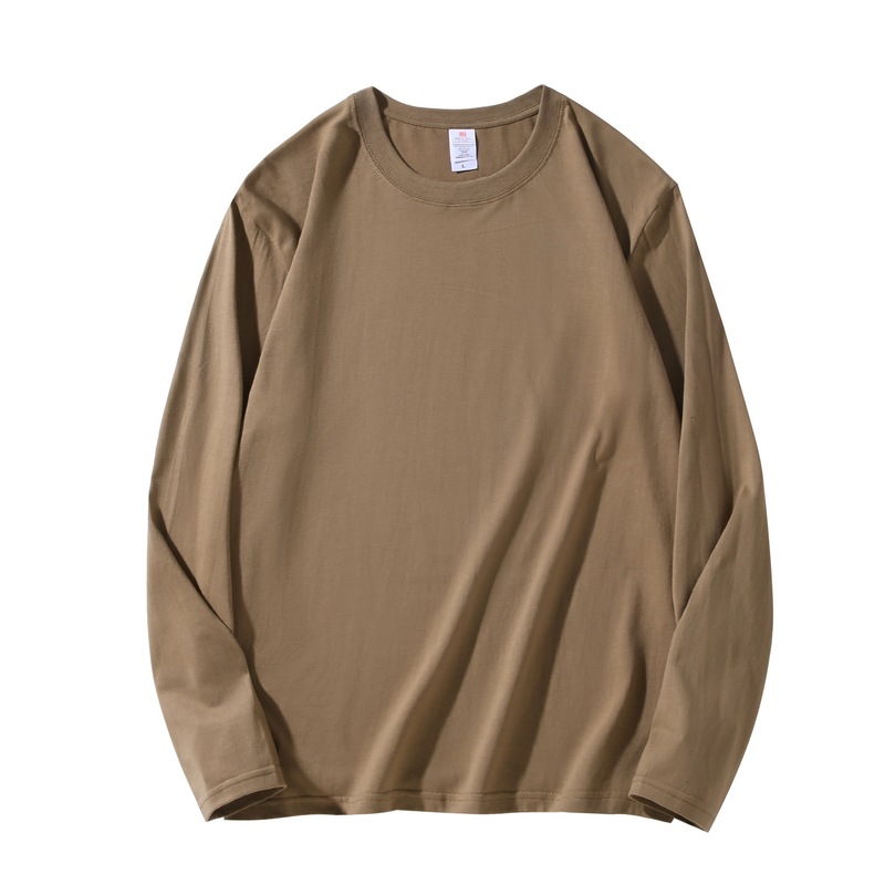 230g長袖Tシャツ メンズ 無地 丸首 ゆったり ベースレイヤー カルチャーシャツ インナー 作業服 カスタムプリントロゴ入り|undefined
