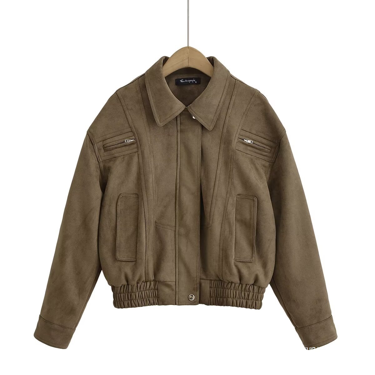 Cross-Border Wholesale European and American 2025 Autumn New Fashion Retro Imitation Suede Material Motorcycle Women's Jacket Jacket for Women