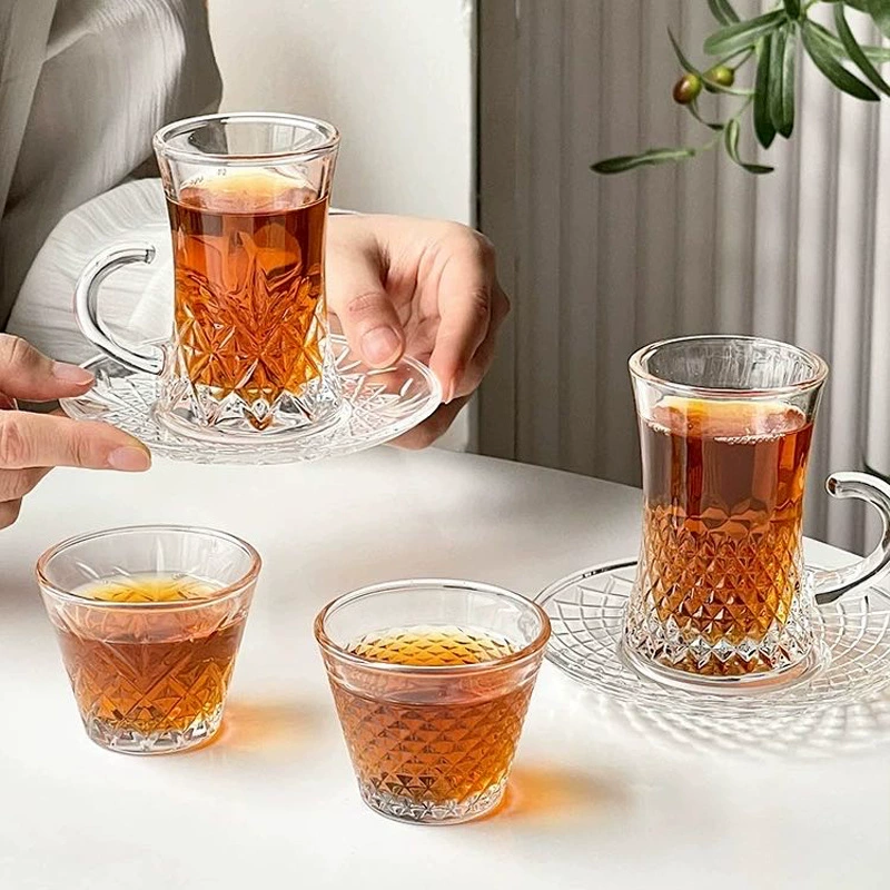 Стеклянный кофейный набор арабика, ароматизированный чай, чашка чая, красный (чёрный) чай, полуденный чай, европейский стиль