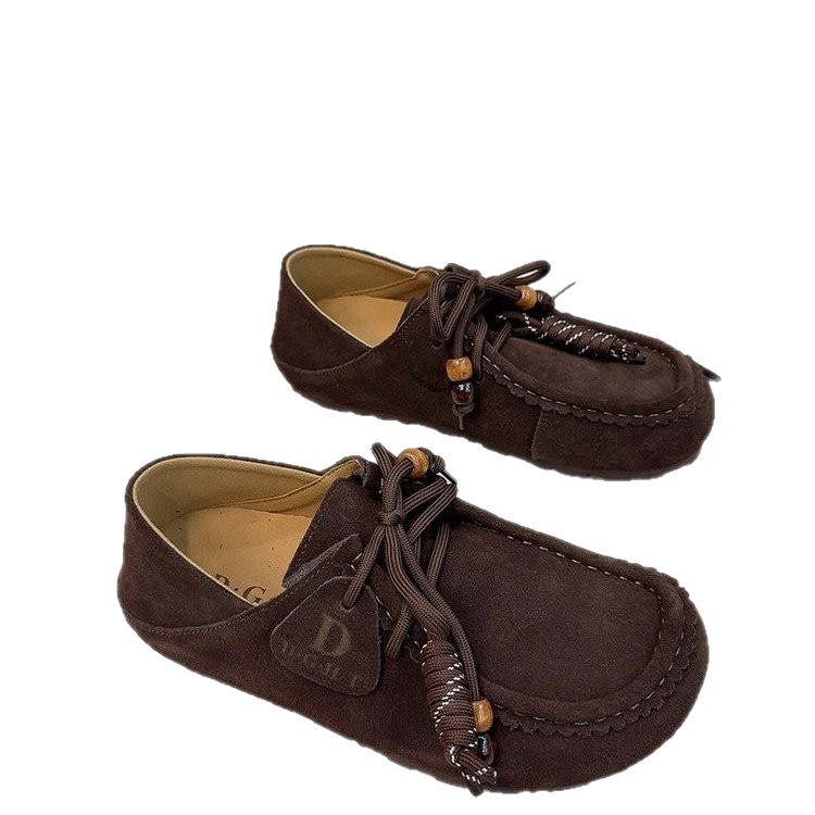 Zapatos retro retro de piel de veludo Bocken para mujeres 2025 otoño nuevo red red correa un pie de zapatos de calzado hombre pie dos zapatos