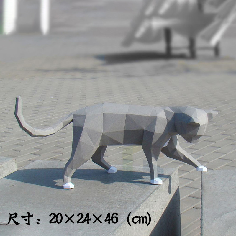 張望猫低ポリゴン幾何学折り紙立体手作り DIY 紙モデルデスクトップ窓装飾装飾品|undefined