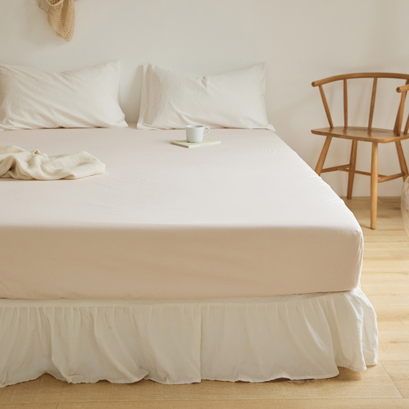 Lujo ligero 60s cama de algodón puro gaza Gongsatin 100 algodón mono cama gaza pro-piel de color sólido lana larga cubierta de colchón de algodón lavable