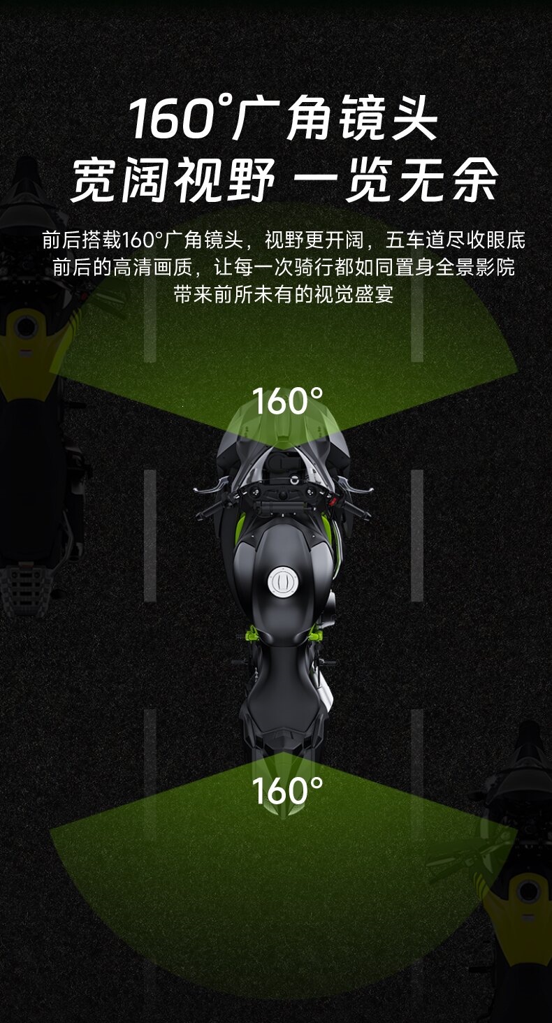 Suitable for Shengpai motorcycle dashcam, 2K high-definition front and rear dual cameras, waterproof and shockproof, specifically designed for riding