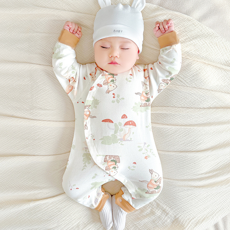 Primavera, otoño, invierno, camiseta infantil, algodón puro, calentamiento, base, ropa de escalada para niños, niñas y niños, ropa de bebé de luna llena.
