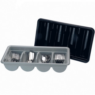 Factory direct hotel PP tableware box small dining car summary box storage plate four-grid knife and fork plate tableware storage box