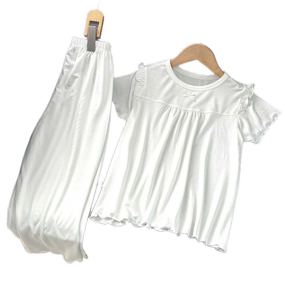 Ropa de primavera y otoño para niños, ropa de aire acondicionado de verano, niñas coreanas sueltas pijamas de manga larga