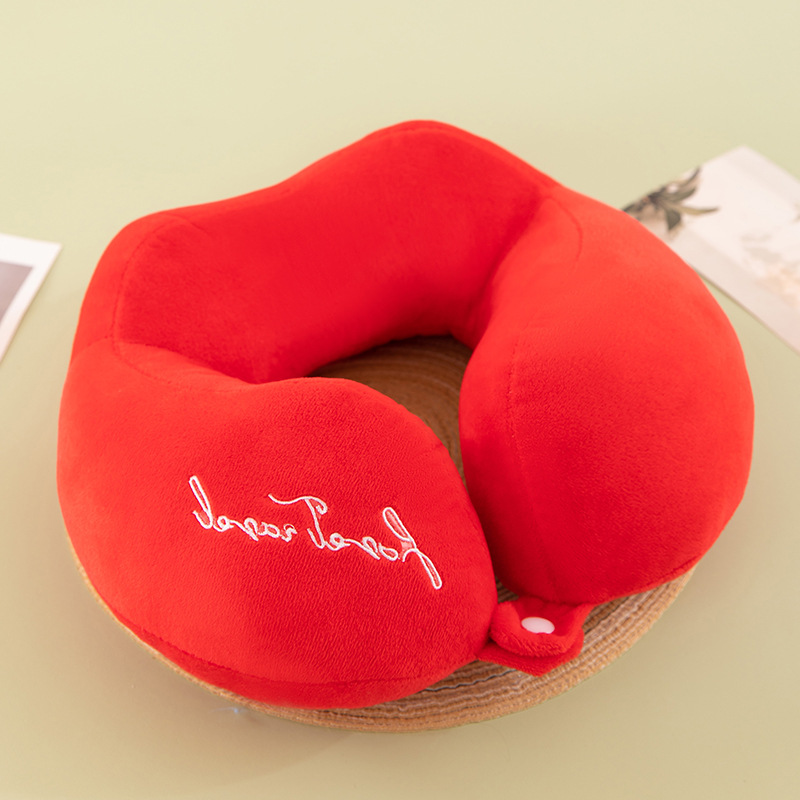 Almohada de Cuello en U de Terciopelo de Cristal y Algodón PP para Viajes y Auto
