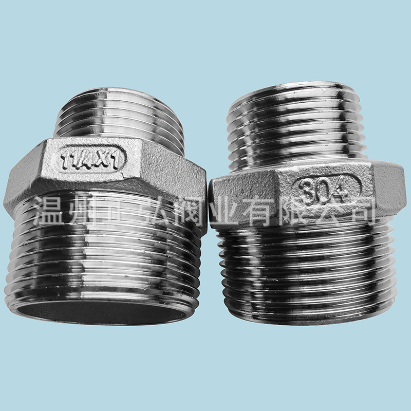 304不锈钢六角对丝 1.2寸异径六角外丝 DN32双头外丝接头价格