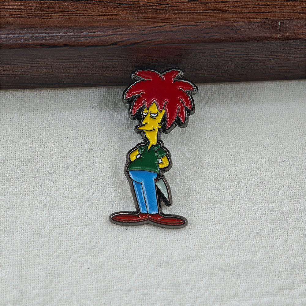 Cartoon Bob Enamel Metal Badge, Fan Collectible Accessory Featuring the Villain Character from the American Tv Series, Fun Pin Decoration