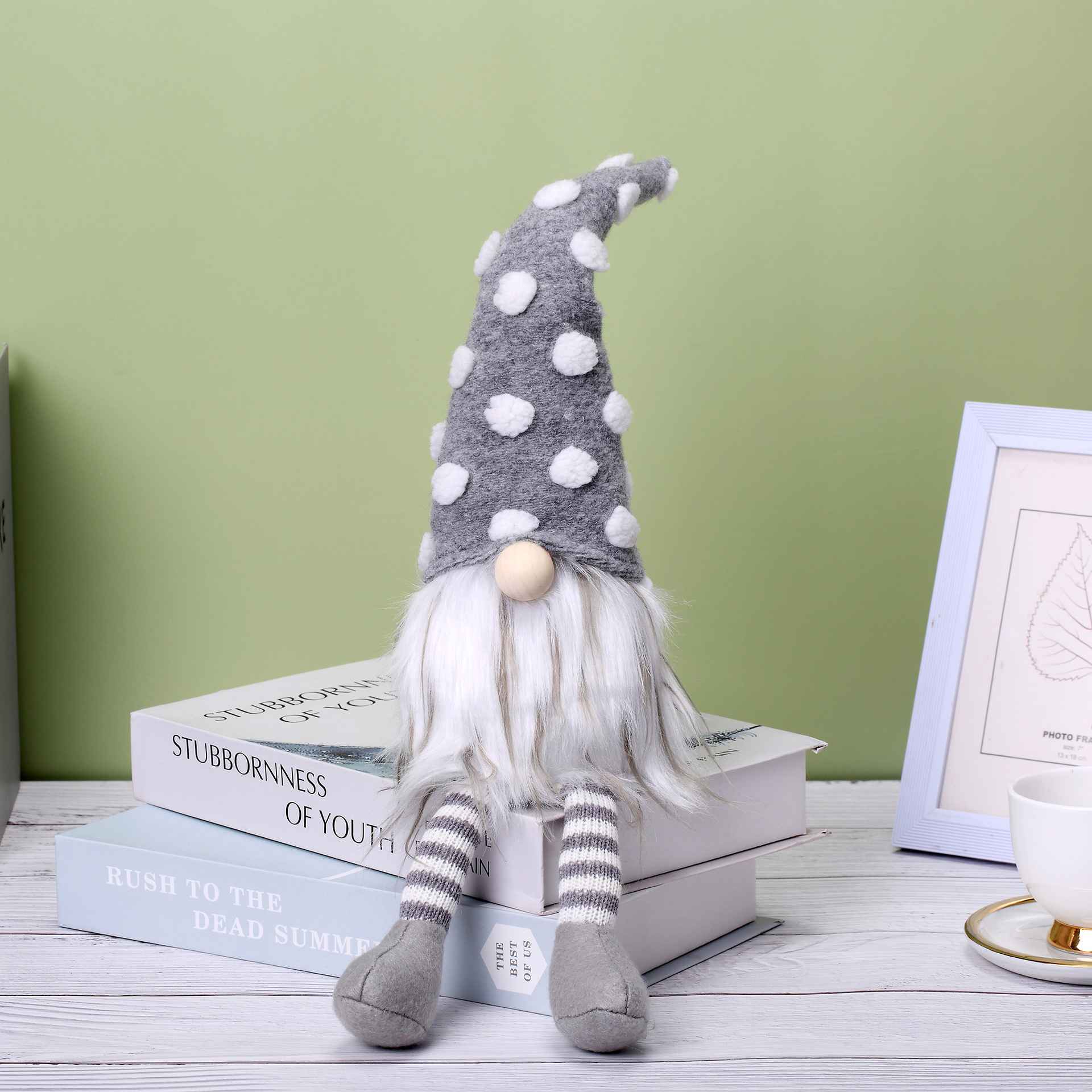 Transfronterizo nuevo Rudolf Nórdico muñeca sin rostro decoración de Navidad lunares pierna larga muñeca decoración regalo de los niños